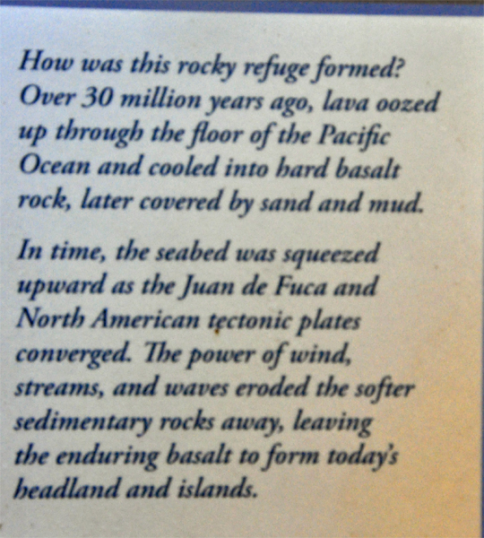 sign about how this rocky refuge formed
